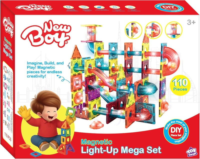 NewBoy Magnetic Light-Up Mega Set (110pcs) - Image 1