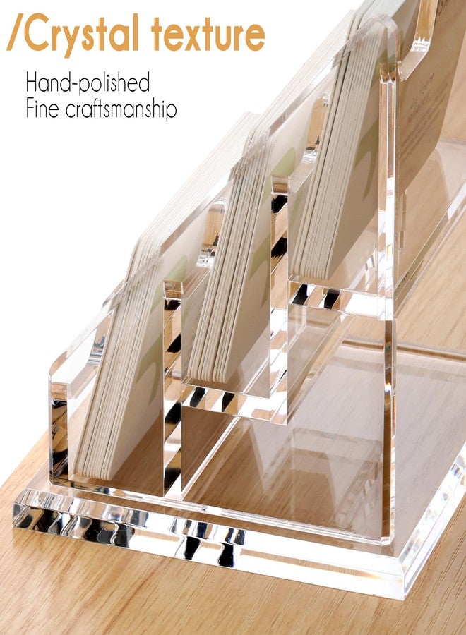YUXUN Clear Acrylic Business Card Holder for Desk-3 Tier 3 Slots, 3.5"×2" Multiple Business Card Holder Organizer for Women Men, 8mm Thicken Base, Perfect for Office, Home, Reception and Trade Show - Image 5