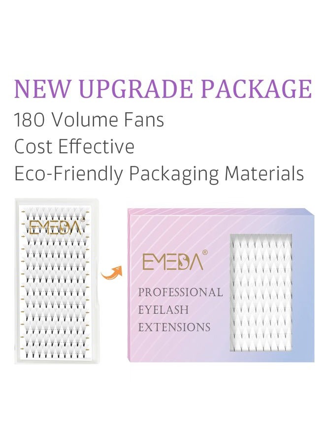 EMEDA 180 مروحة رموش صناعية مسبقة الصنع قاعدة مدببة قاعدة رقيقة 8D مستقرة C Curl مروحة رموش مسبقة الصنع رموش حجم مسبق الصنع (8D 0.07 C مزيج 8-14 مم) - Image 4