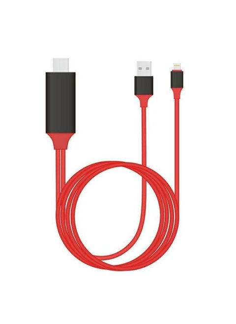 Mobile Phone Hdmi HD Line Three-in-one Lightning To HDMI Hot Android Type C HD With Screen Line-Color:Single Apple Red Line