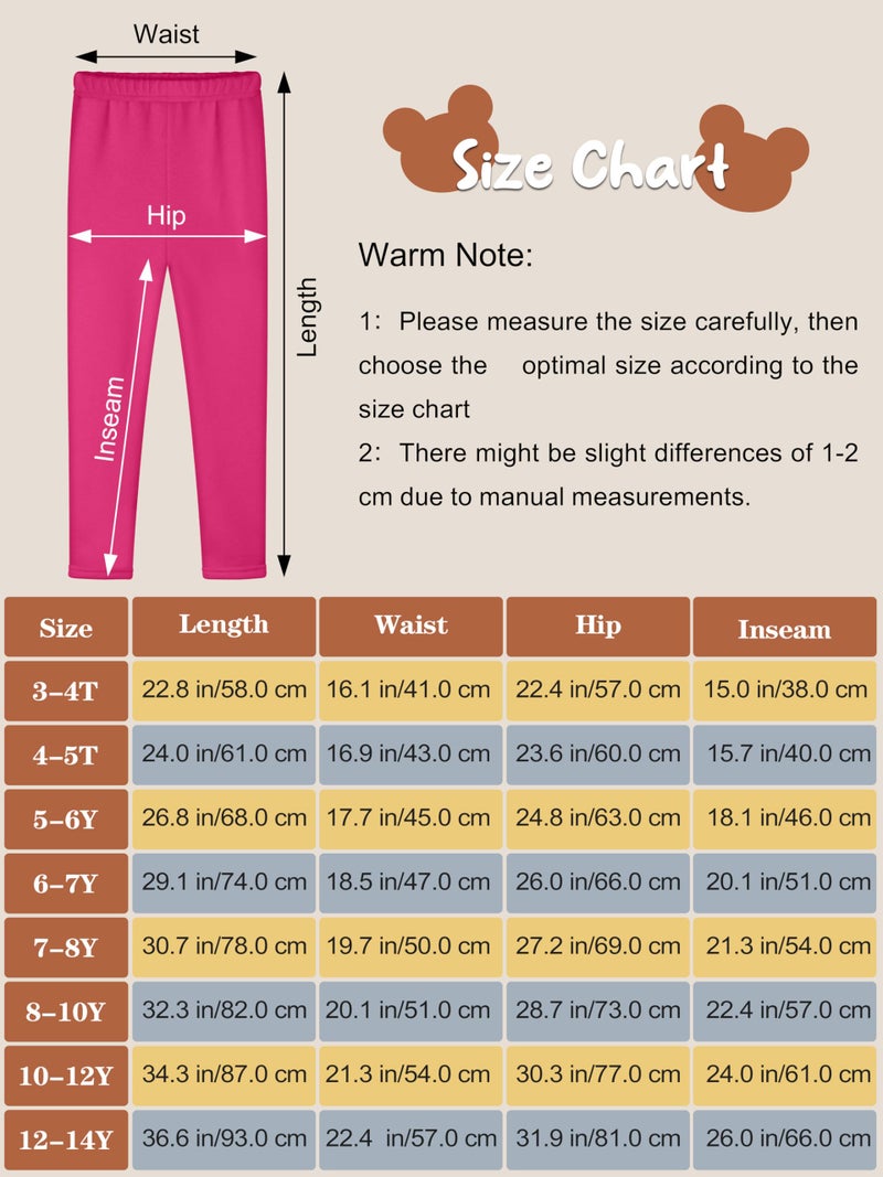 Resinta 4 Pack Girls Fleece Lined Leggings Thick Thermal Tights Soft Stretchy Pants Winter Warm Clothes for Kid - Image 3
