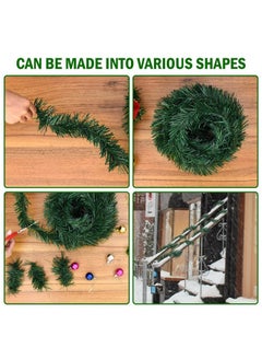 Timoo Timoo 80 Ft Christmas Garland Greenery 4 Strands Green Garland Christmas Artificial Pine Garland Soft Garland Holiday Garland Greenery Christmas Greenery Decorations for Stair Fireplace Outdoor Indoor  - Image 3