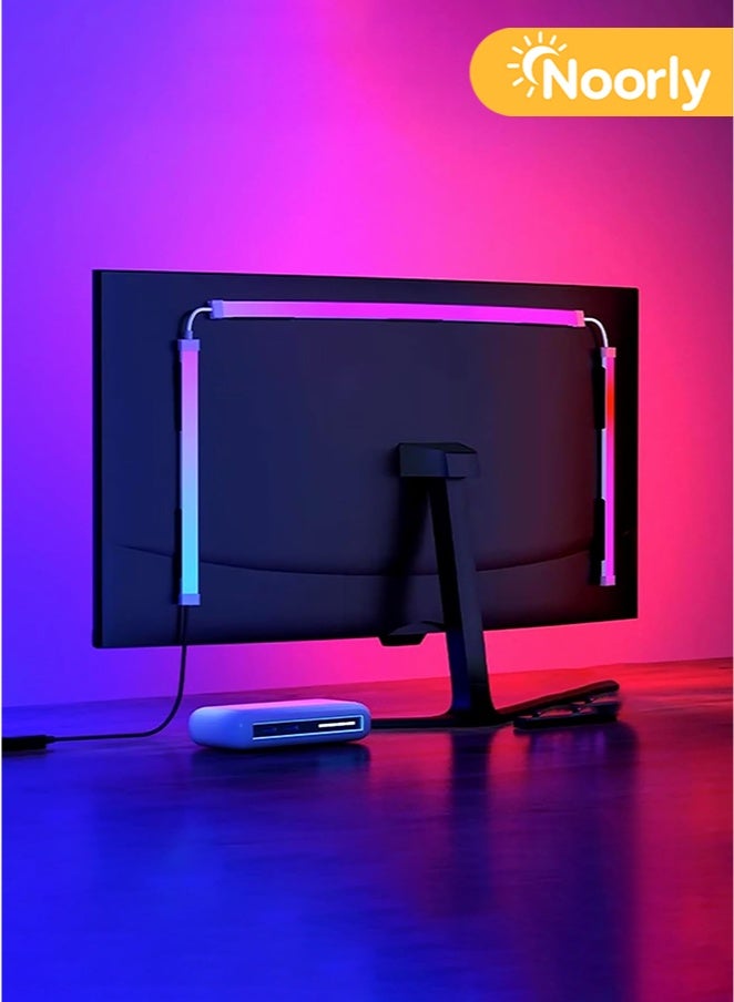 نورلي أضواء خلفية لشاشة الألعاب، شريط إضاءة LED يتزامن مع ألوان الشاشة والموسيقى، شريط إضاءة خلفي ملون (RGBIC) للشاشة يدعم الكمبيوتر أو ماك 27 بوصة - Image 1