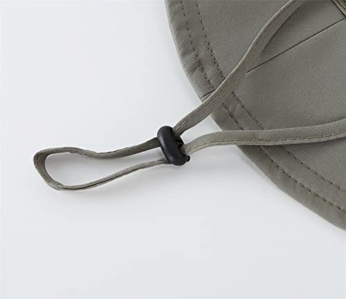 Connectyle قبعة بوني للشمس للرجال من كونكتايل، قبعة صيفية بشبكة واسعة للحماية من الأشعة فوق البنفسجية، قبعة صيد، قبعة سفاري رمادية - Image 4