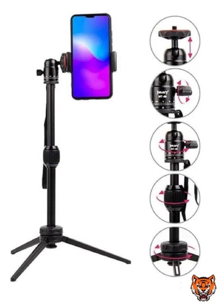 TIGER "Table Tripod Stand – Lightweight Aluminum, Maximum Height 39.5cm, 3kg Load Capacity, Compatible with Mobile Phones & Cameras" - Image 1