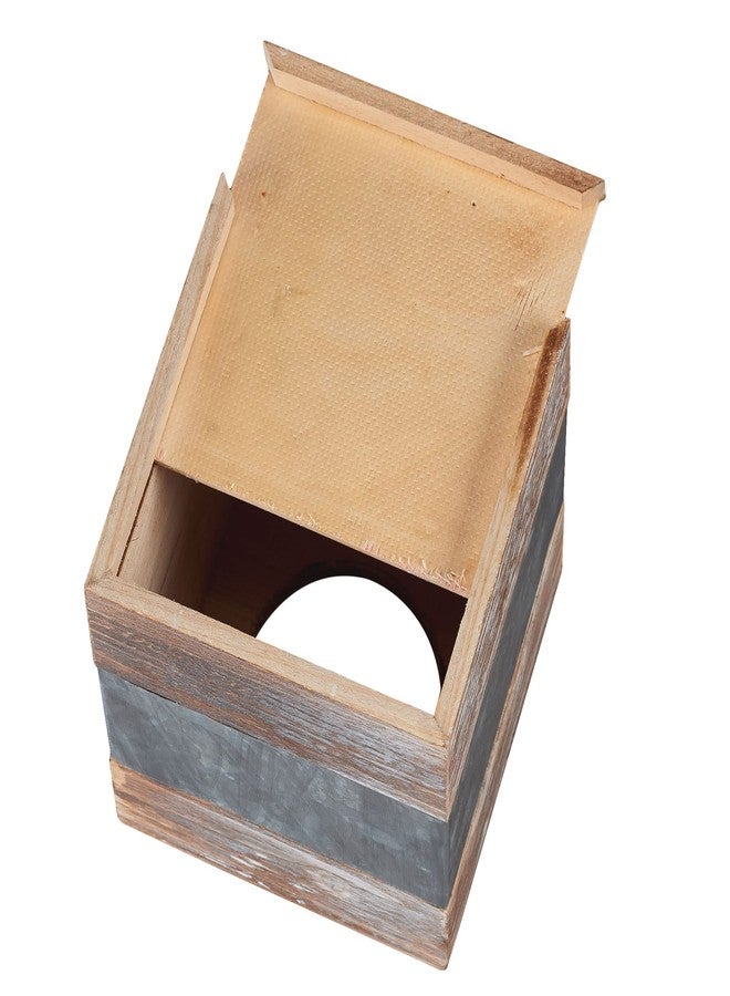Barnyard Designs Rustic Metal and Distressed Wood Square Tissue Box Cover - Decorative Bathroom Facial Tissue Box Holder Farmhouse Country Decor 6” x 6” - Image 5