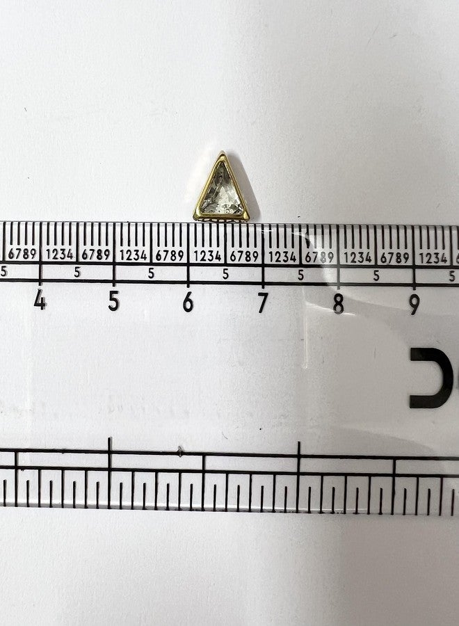 Unikart Triangle 6x6x6mm Silver Kundan Stone Beads for Jewellery Making, Bangles, Embroidery, Craft, Aari/Maggam Work with Storage Box & Fabric Glue 500 Pieces. - Image 2