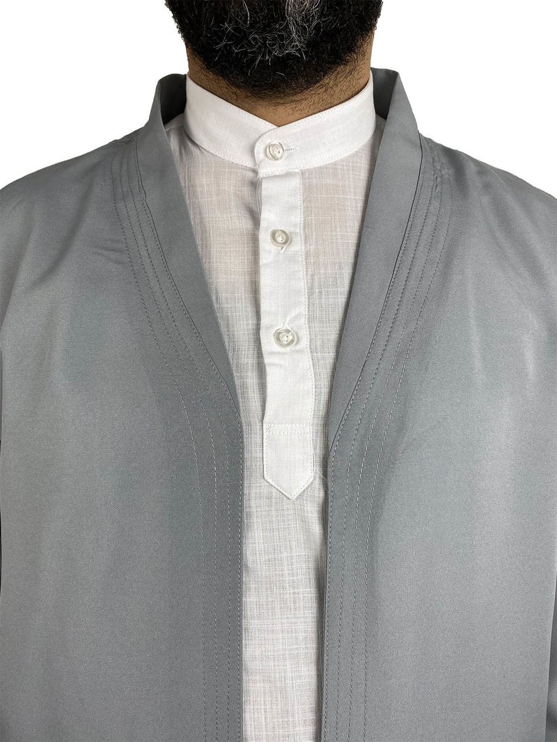 İcma Ijma Prayer Robe Bukhara Collar - Gray - M  - Image 2
