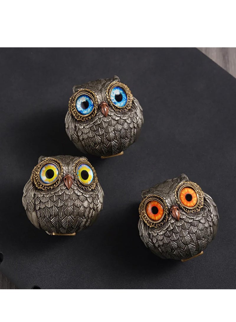 YANCI 3 Owl Statues Home Decoration, Owl Statues are suitable for car decoration, living room, bedroom, bedside table, office desktop, bookshelf, animal sculpture gifts, small decorations, ornaments for bird lovers - Image 2