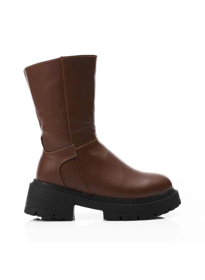 آيس كلوب أحذية هافانا متوسطة الساق على شكل اصبع القدم المستدير - Image 2