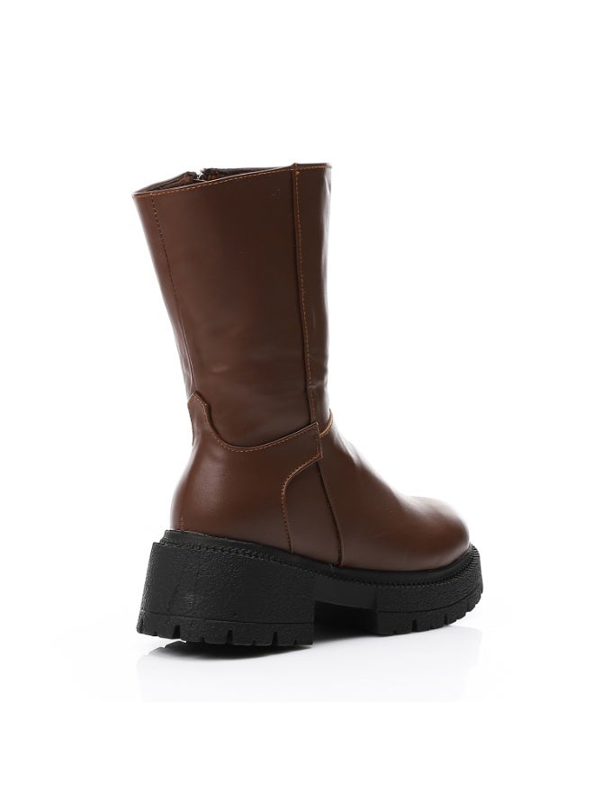 آيس كلوب أحذية هافانا متوسطة الساق على شكل اصبع القدم المستدير - Image 3