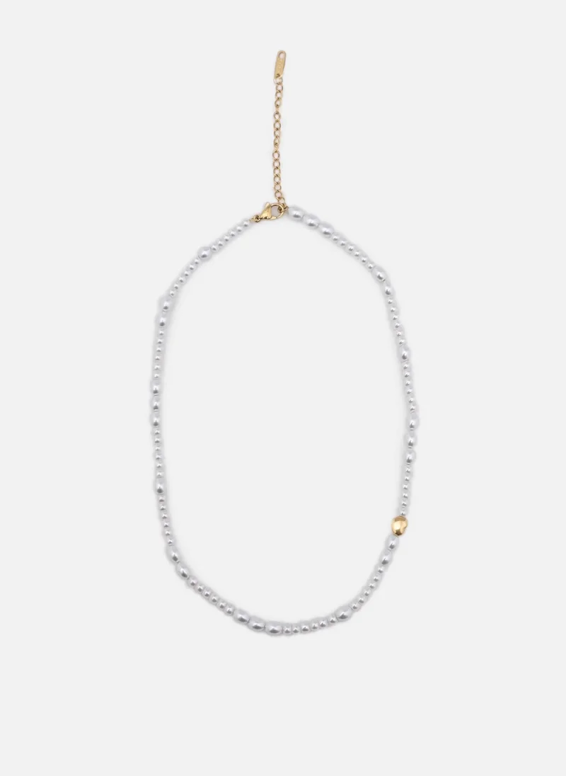 ليتشي طوق من اللؤلؤ مع زخرفة القلب