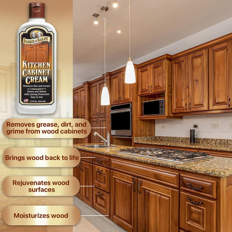 Parker & Bailey Kitchen Cabinet Cream - Multi-surface Wood Cleaner and Polish Furniture Quick Shine Restorer Protector Cabinets Surface Cleaner House Cleaning Supplies Home Improvement - Image 3