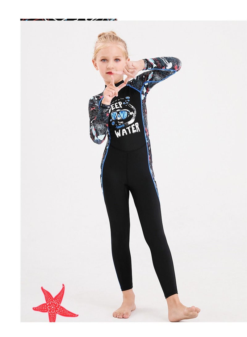 DIVE & SAIL Keep Warm Children Diving Suit Three-layer High Elastic Wetsuit For Girls Black - Image 1