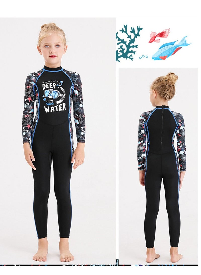 DIVE & SAIL Keep Warm Children Diving Suit Three-layer High Elastic Wetsuit For Girls Black - Image 2