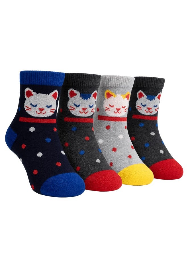 Unique Gold Leafing Studio UGLS Soft Cotton Baby Socks 7-13 Years | Cute Animal Print Kids Socks for Boys & Girls | Breathable, Stretchable, Anti-Slip Toddler (Pack of 3) - Image 1