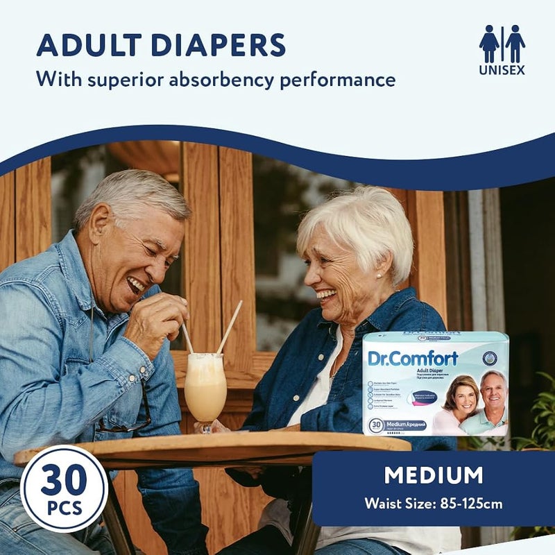 دكتور_كومفورت حفاضات Dr. Comfort للبالغين، عبوة تحتوي على 30 قطعة، حجم متوسط - Image 4