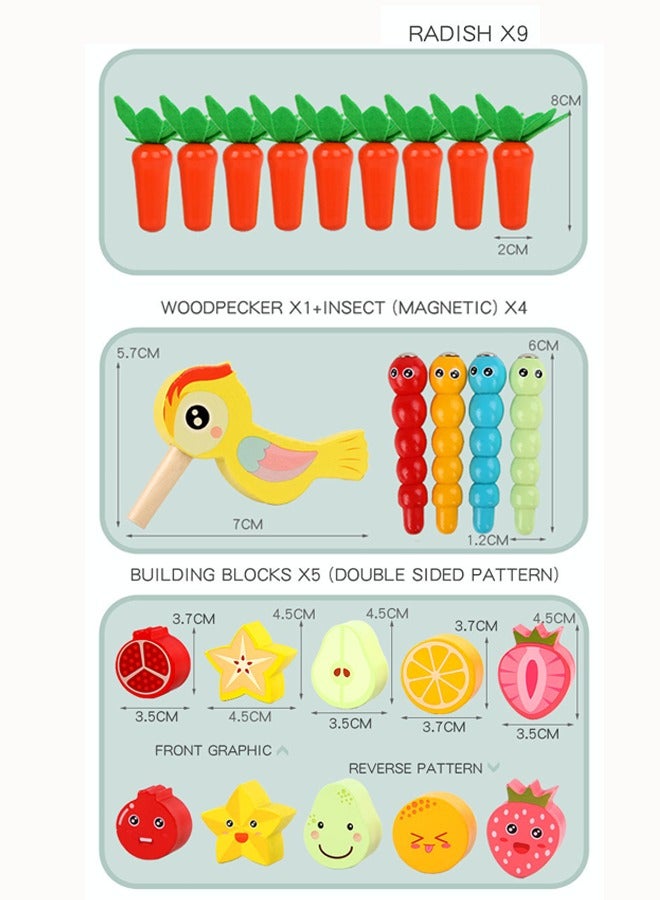 لعبة صندوق الكنز الخشبي متعدد الوظائف لعبة صندوق الكنز ستة في واحد لعبة خشبية سداسية الأضلاع 6 طرق للعب ألعاب تعليمية ألعاب تعليمية مبكرة للأطفال - Image 4
