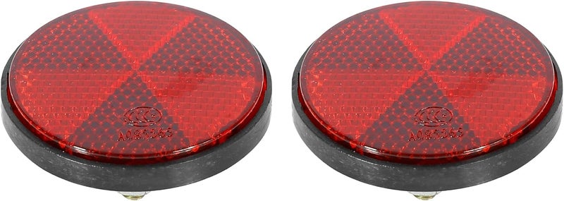 F FIERCE CYCLE Pair M6x1.0 Red Plastic Universal Screw Mount Reflective Warning Reflector for Motorcycle Bike - Image 1