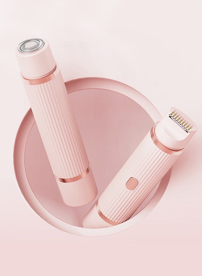 بونيتو ماكينة حلاقة كهربائية للنساء، ماكينة حلاقة نسائية غير مؤلمة 2 في 1، ماكينة حلاقة نسائية محمولة مضادة للماء لإزالة الشعر للسيدات رطبة وجافة بدون أسلاك لإزالة شعر الوجه والساقين وتحت الإبط (وردي) - Image 3