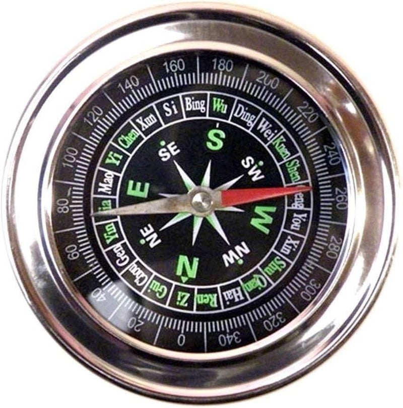 deziine ®Stainless Steel Directional Pocket Magnetic Compass/ Magnetic Compass Direction,7.5*7.5*1.2 cm - Image 1