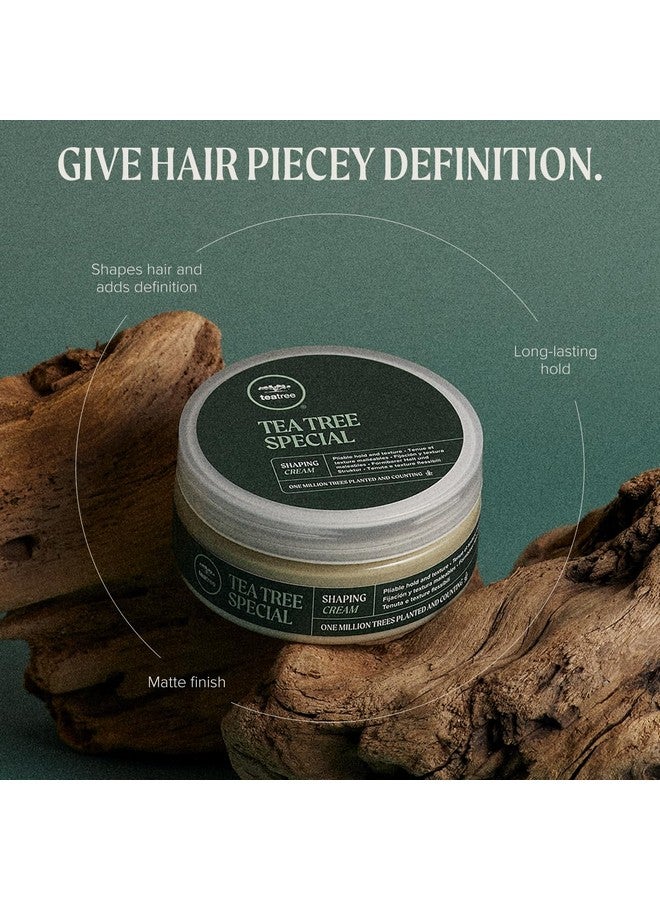 Tea Tree Shaping Cream, Hair Styling Cream, Long-Lasting Hold, Matte Finish, For All Hair Types, 3 oz - Image 3