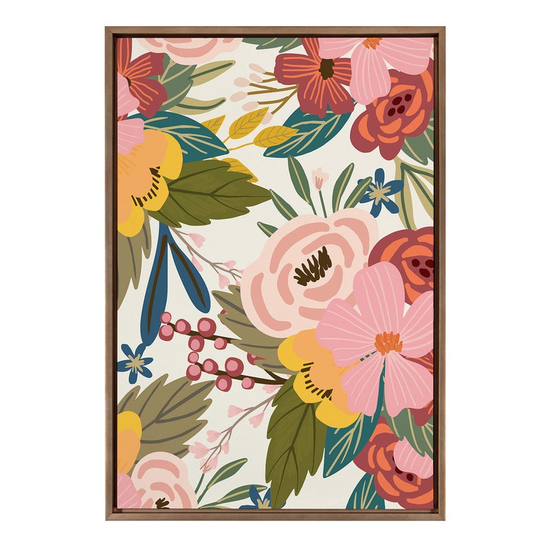 Kate and Laurel Kate and Laurel Sylvie Softly Framed Canvas Wall Art by Mia Charro 23x33 Gold 
