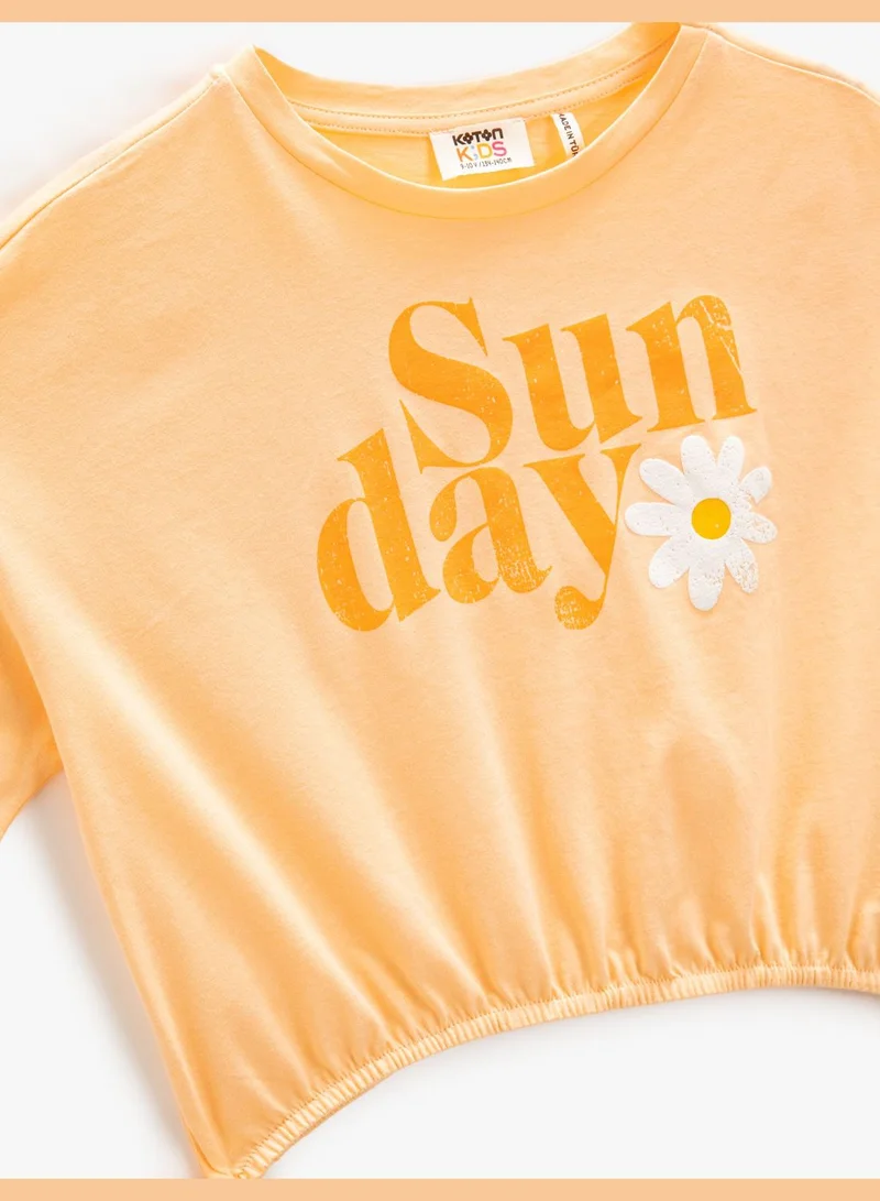 كوتون Crop Oversized T-Shirt Short Sleeve Crew Neck Cotton