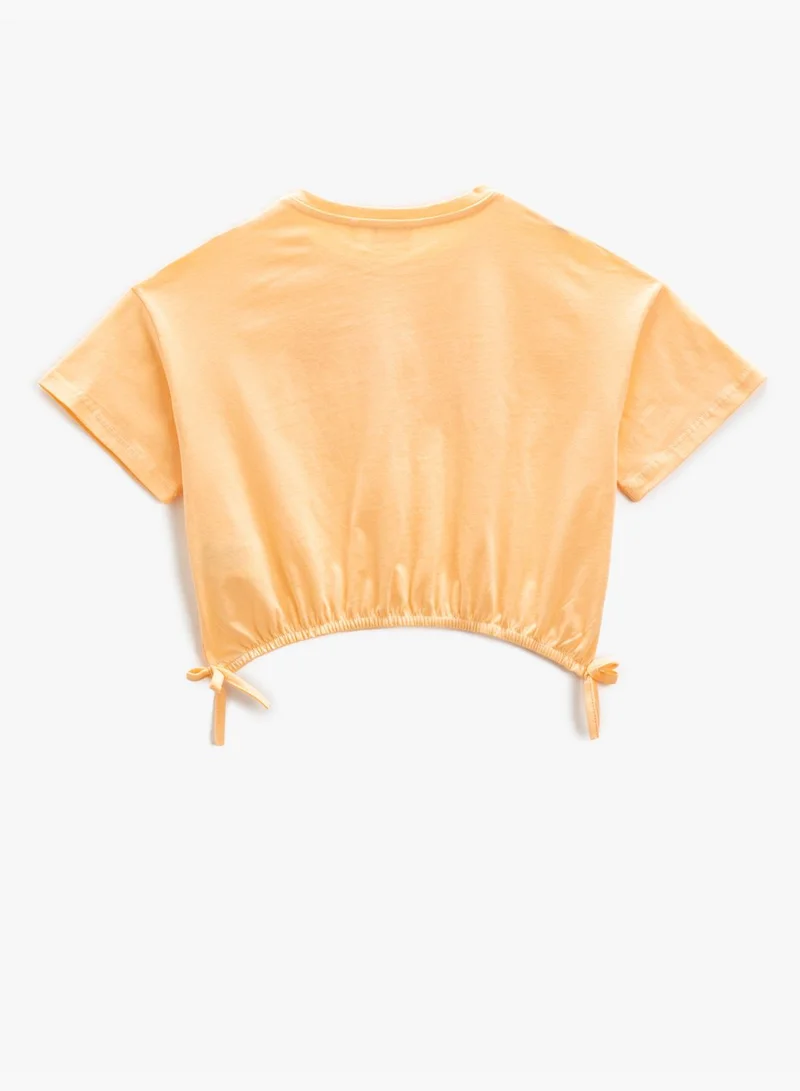 كوتون Crop Oversized T-Shirt Short Sleeve Crew Neck Cotton