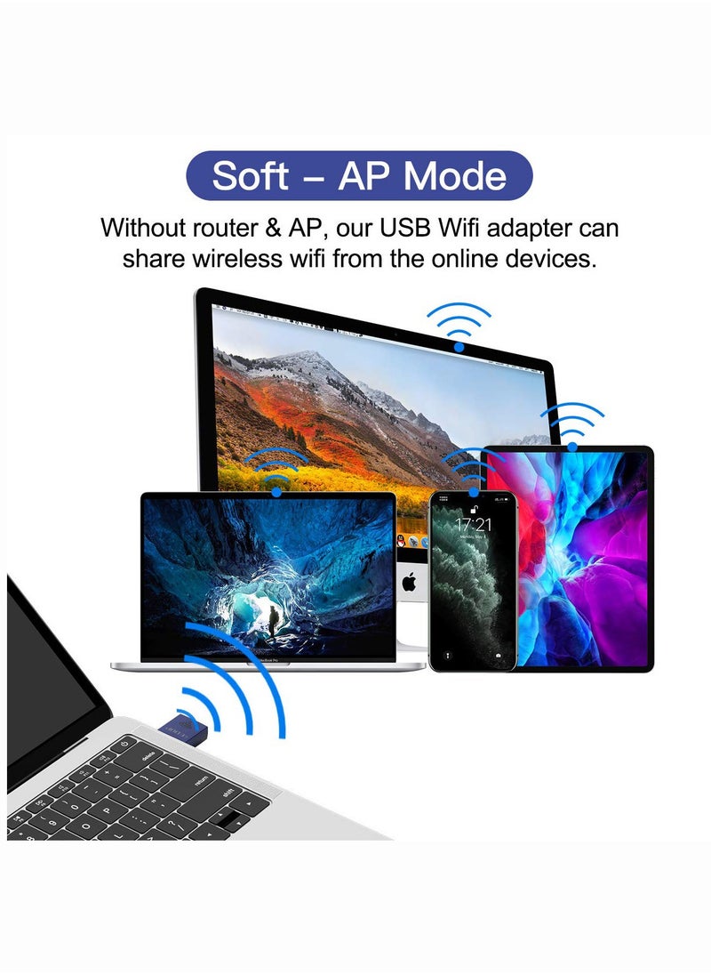 EDUP USB Bluetooth WiFi Adapter for PC, Bluetooth 4.0 Adapter, Wireless Nano USB Network Adapter 2.4Ghz 150Mbps, Only Compatible with Windows 11/10/7/8/8.1  - Image 3