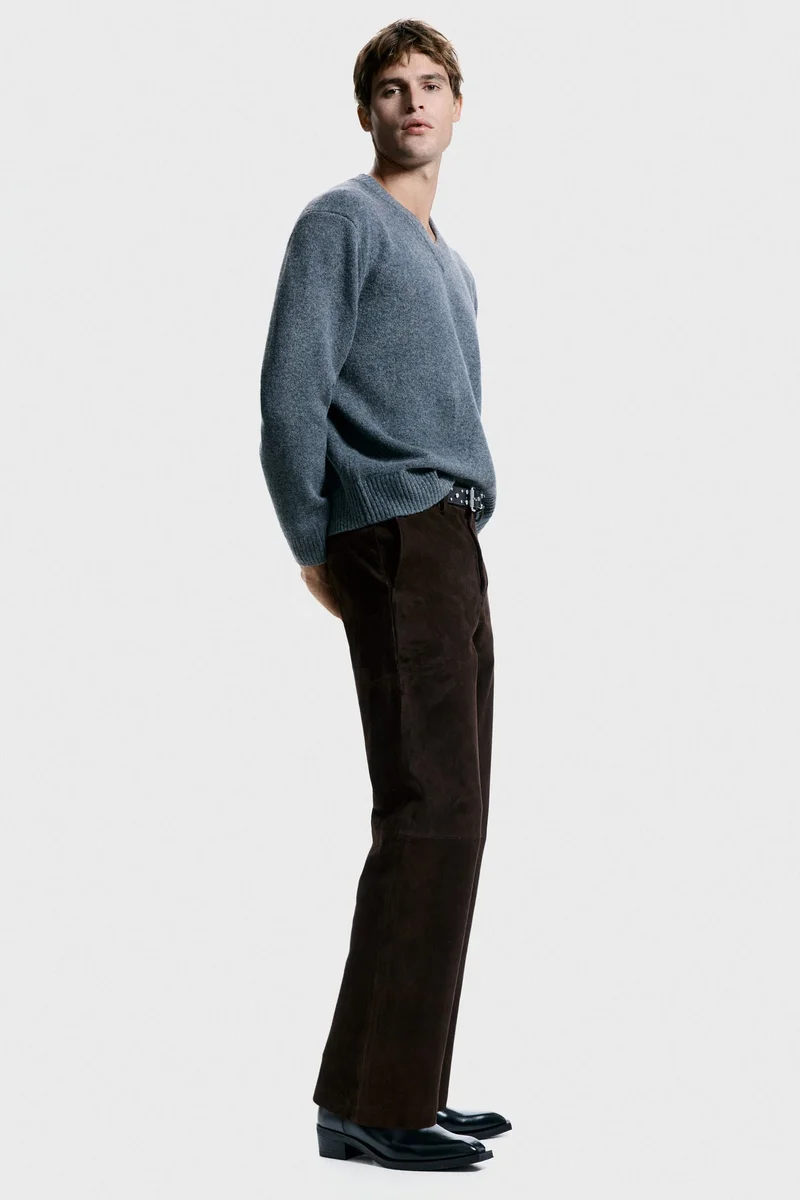 H&M  Relaxed Fit Suede trousers for Men | Best Price UAE