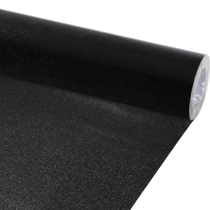 gisgfim Glitter Bulletin Board Roll Sparkle Bulletin Board Background Glitter Poster Paper Gift Wrapping DIY Art Crafts Non Fading Wallpaper for Home Office Classroom Decoration 16" x20ft, Black - Image 1