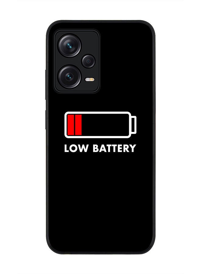 Stylizedd Rugged Black edge case for Redmi Note 12 Pro 5G Slim fit Soft Case Flexible Rubber Edges Anti Drop TPU Gel Thin Cover - Low Battery - Image 1