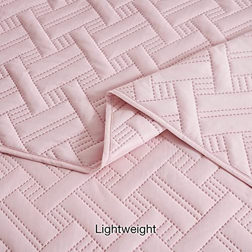 VAS COLLECTIONS® All Weather 3 Pcs 100% Cotton Ultrasonic 280 Tc Solid King Size Quilted Bed Cover/Bedsheet with 2 Pillow Case, (Luxurious,Pink, 90X100 Inches, 254X228 cm) - Image 4