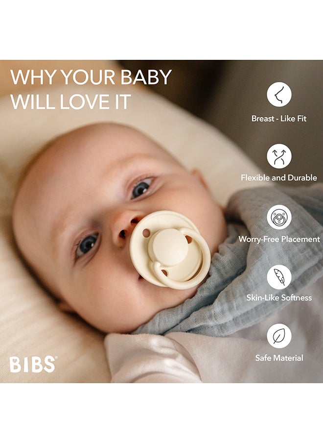 BIBS Baby Try-It Box Collection, Baby Pacifiers, Mouth Skin Sensitive, Soft, Flexible, For Babies Aged Upto 6 Months, BPA Free, Pack of 4 Pacifiers, Size 1, Ivory Color  - Image 5