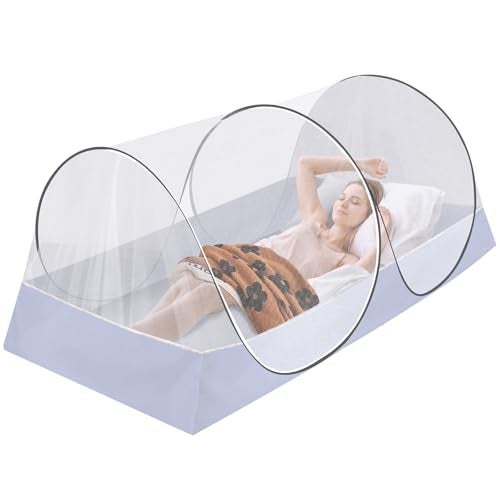 Axcoix Extra Large Pop Up Mosquito Tent, Portable Foldable Mosquito Net for Bed Camping Travel Patio (78 * 41 * 31inch) - Image 1