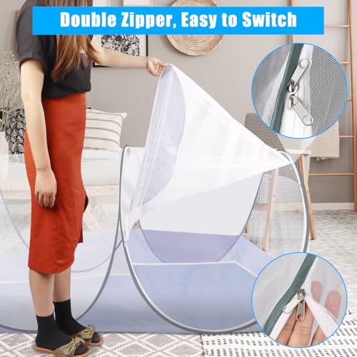 Axcoix Extra Large Pop Up Mosquito Tent, Portable Foldable Mosquito Net for Bed Camping Travel Patio (78 * 41 * 31inch) - Image 5