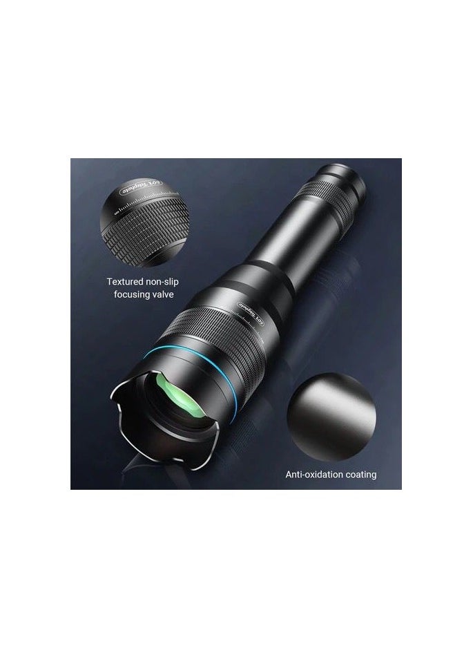 Generic - 6X20 Monocular Telescope With Universal Smartphone Clip BAK4 Prism Compact Pocket Monocular with Hand Strap For Adults Kids Wildlife Bird Watching Hunting Camping Travel Secenery - Image 1