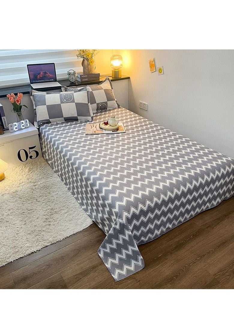 جيه زد اس - طقم ملايات سرير بتصميم هندسي مكون من 4 قطع قطن متعدد الألوان كوين - Image 1