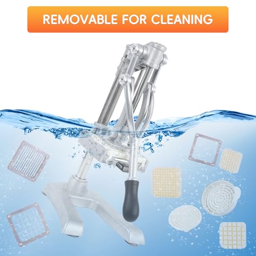 BotaBay 2-in-1 Commercial Juicer & Vegetable Chopper – Heavy Duty Cast Iron Manual Citrus Press with Stainless Steel Food Dicer, French Fry Cutter, 1/2" 3/8" 1/4" Blades for Potatoes - Image 4