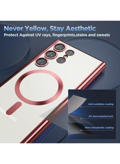 GOLDEN MASK GOLDEN MASK Compatible with Samsung Galaxy S24 Ultra Magnetic MagSafe Case With Camera Lens (Red)  - Image 2