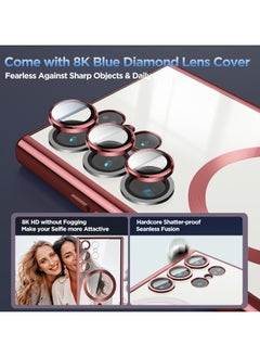 GOLDEN MASK GOLDEN MASK Compatible with Samsung Galaxy S24 Ultra Magnetic MagSafe Case With Camera Lens (Red)  - Image 4
