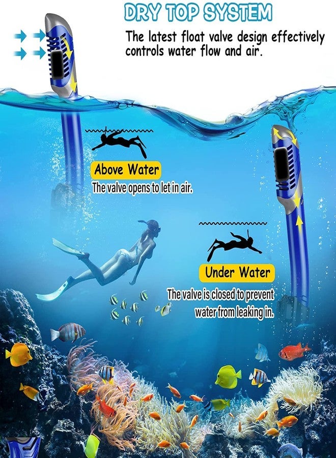 AUF Snorkeling Gear Dry Anti Fog 180° Panoramic View, Swim Goggles with Nose Cover Scuba Diving Mask-(Random colour) - Image 4