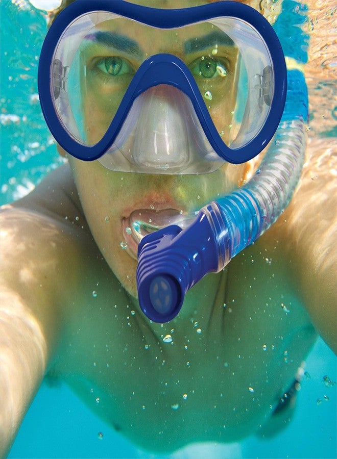 AUF Snorkeling Gear Dry Anti Fog 180° Panoramic View, Swim Goggles with Nose Cover Scuba Diving Mask-(Random colour) - Image 3