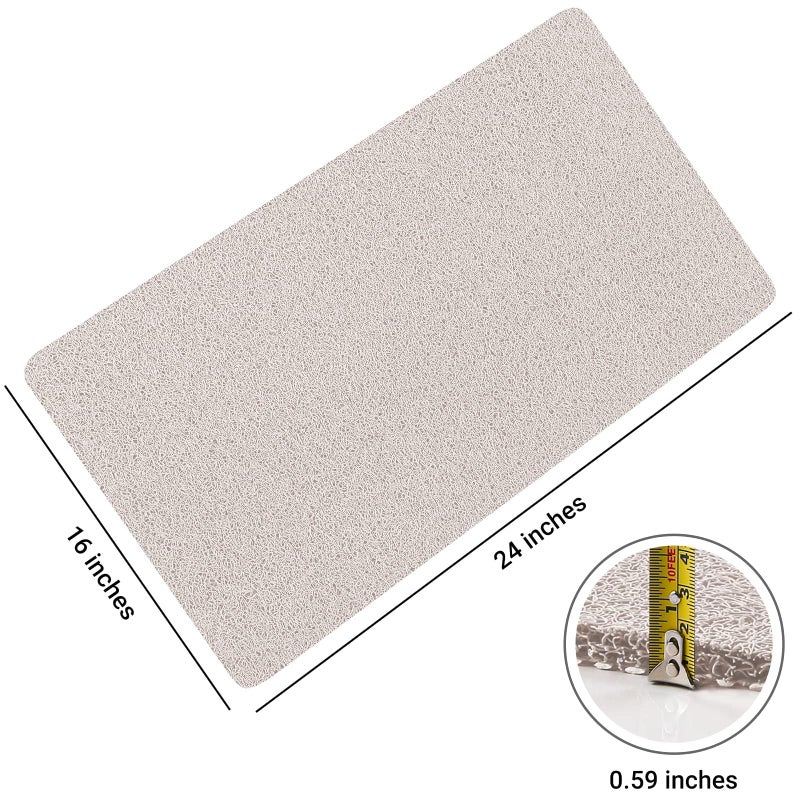 LuxStep Shower Mat Bathtub Mat,24x16 inch, Non-Slip Bath Mat with Drain, Quick Drying PVC Loofah Bathmat for Tub,Shower,Bathroom (Phthalate Free,White) - Image 2