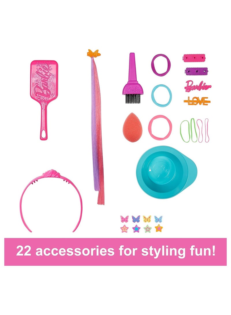 باربي رأس تصفيف فاخر من باربي ذو شعر نيون قوس قزح - Image 4