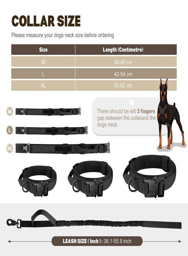 FYA Tactical Collar And Leash Set, Military,Adjustable Training Nylon Collar With Control Handle And Heavy Metal Buckle For Medium And Large Dogs,20,4X20 X4 Cm - Image 3