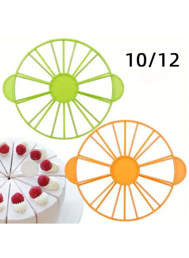 Orange Cake Cutter 10 12 Slice Food Safe Plastic with Ergonomic Handle - Image 1