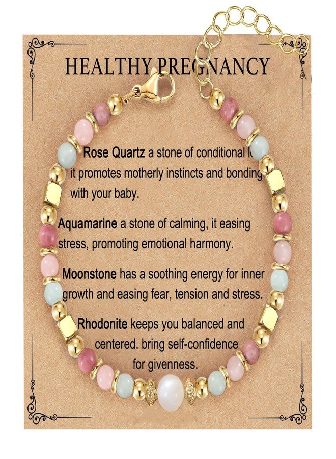 AULSIEY New Mom To Be Gift, First Time Mom Essentials Gifts, Pregnancy Gifts for Expecting Mommy, Healthy Pregnancy Must Haves Bracelet Announcement Gift, Mother Mama Bracelets Jewelry -4mm - Image 1