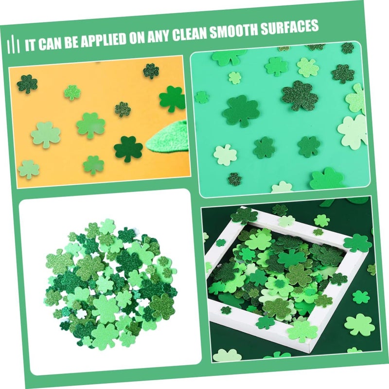 St Patricks Day Glitter Shamrock Eva Foam Stickers Self Adhesive 80 Pieces 3 Packs Wall Decals - Image 5